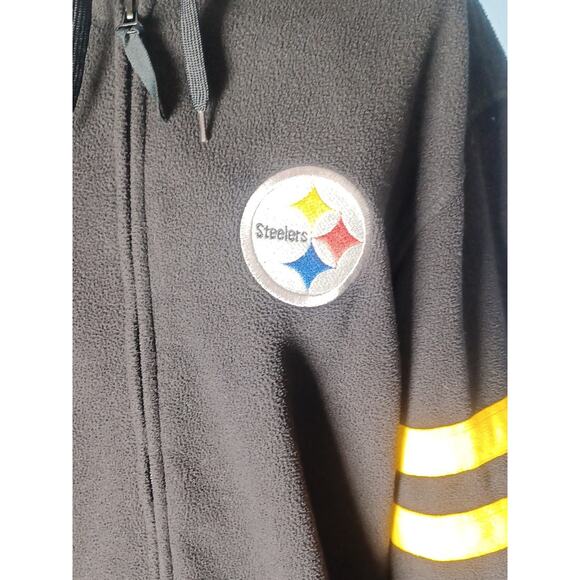 Pittsburgh Steelers NFL Team Apparel Full Zip Hooded Fleece Jacket Size Large - Picture 2 of 7
